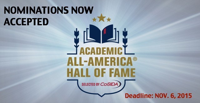 Nominations Open for CoSIDA Academic All-America® Hall of Fame